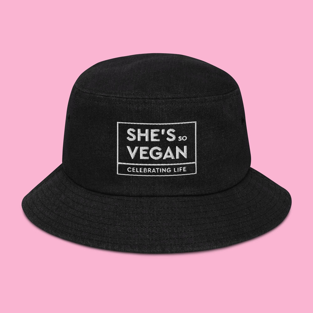 She's So Vegan - Denim bucket hat