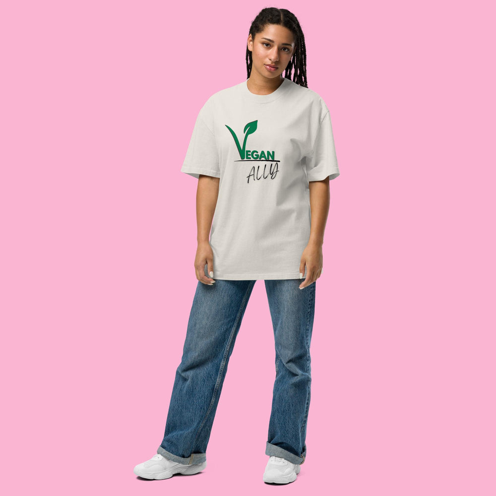 Vegan Ally-Oversized faded t-shirt