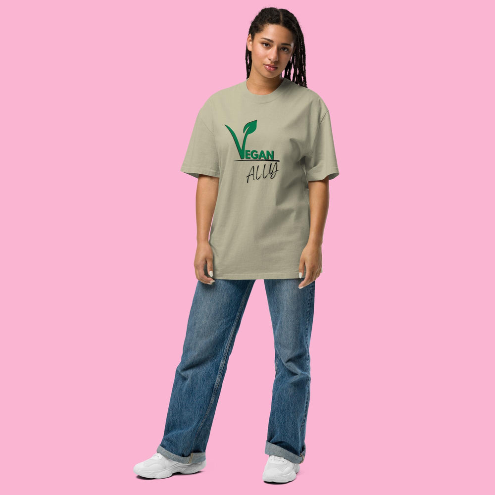 Vegan Ally-Oversized faded t-shirt