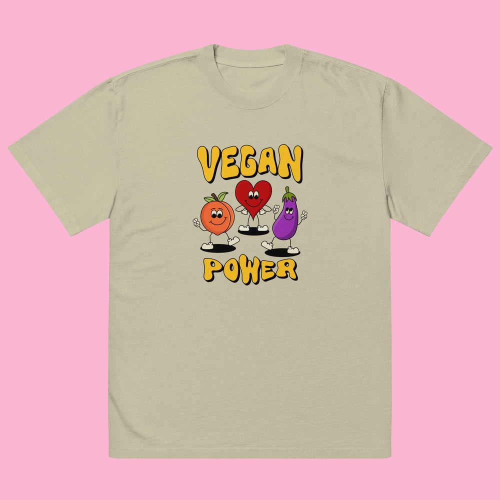 Vegan Power-Oversized faded t-shirt