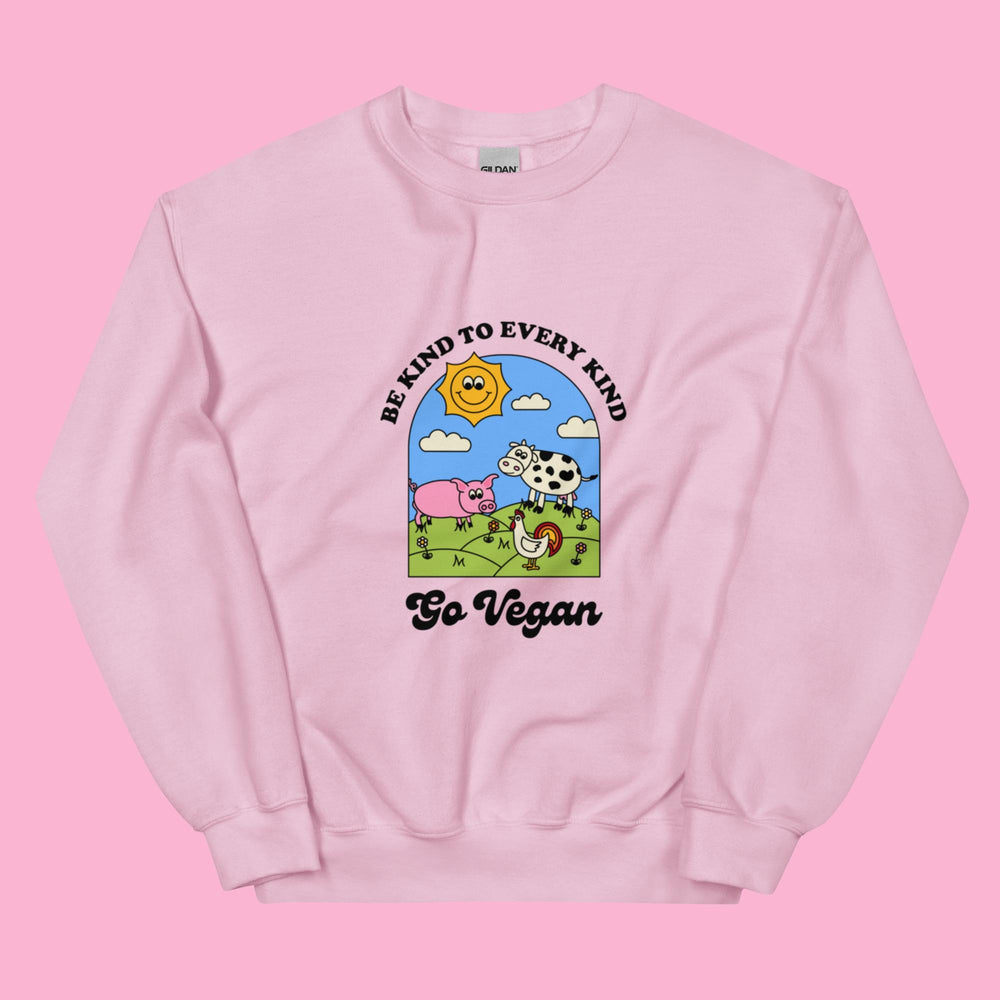 Be Kind Go Vegan-Unisex Crewneck Sweatshirt