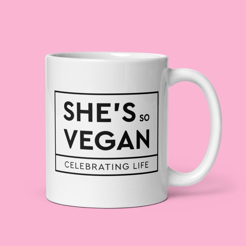 She's So Vegan - White gloss mug