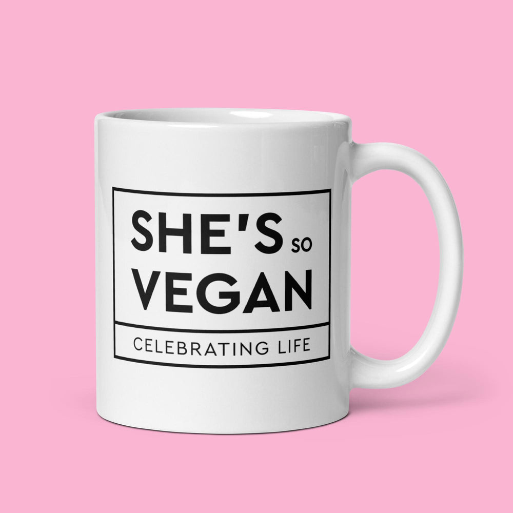 She's So Vegan - White glossy mug